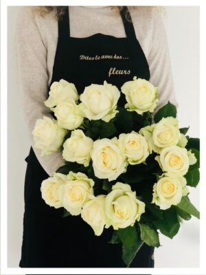 60 ROSES BLANCHES Bouquet de roses blanches 70 CM