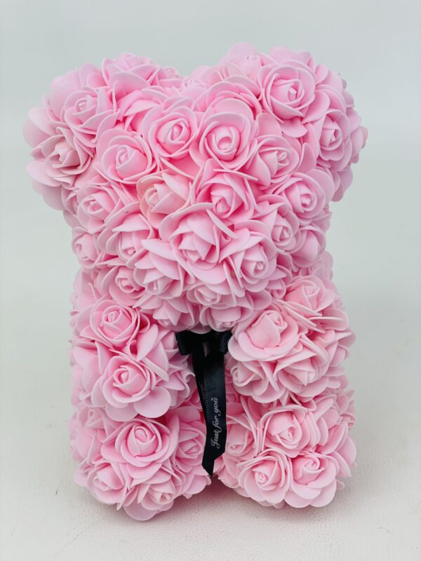 O ROSE Ourson fleurs de mousse Rose