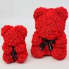 O ROUGE 2 TAILLES Ourson fleurs de mousse Rouge