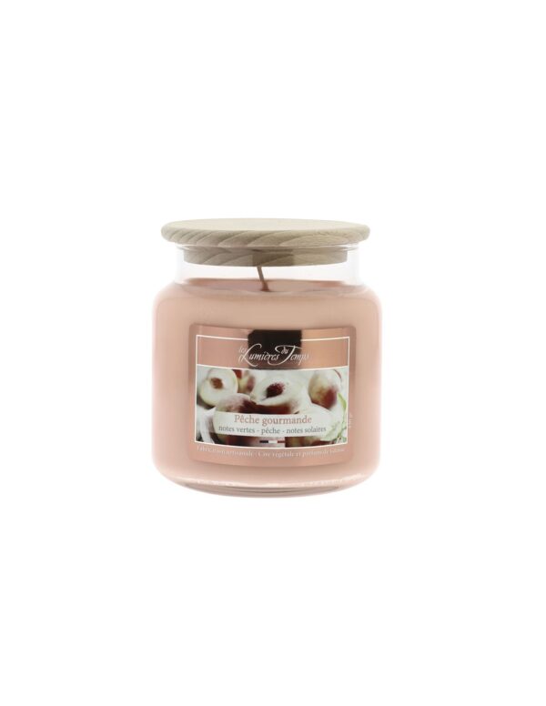 Bougie colorée pêche gourmande
